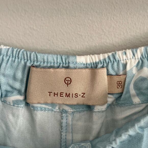 Themis Z Women’s Sky Blue Aztec Wide Leg Viscose Pull On Beachy Pants Medium 38 - Picture 6 of 8